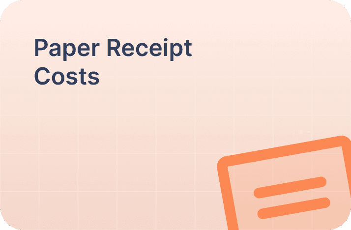 paper receipt costs with receipt icon.